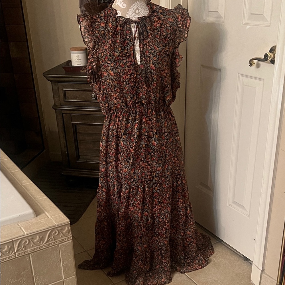 Steve Madden Floral Ruffle Maxi Dress